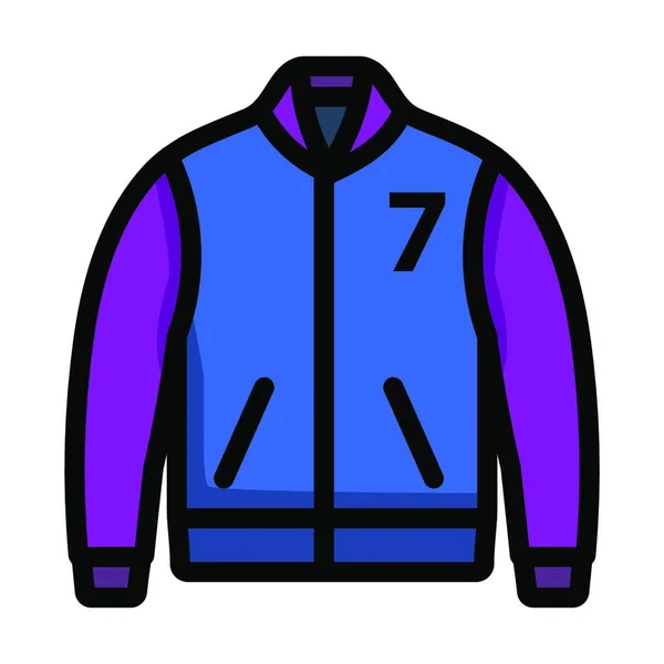 Icono Chaqueta Ilustración Vectorial — Vector de stock