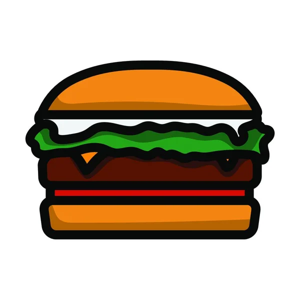 Бургер Значок Векторна Ілюстрація — стоковий вектор
