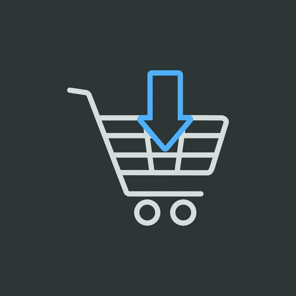 Carro Compras Con Icono Flecha Signo Comercio Electrónico Símbolo Gráfico — Vector de stock