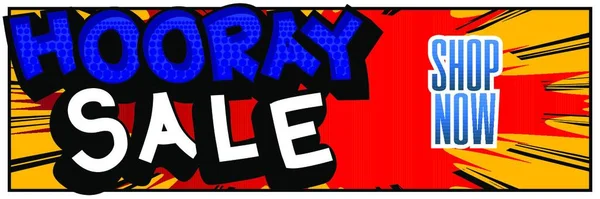 Hooray Sale Comic Book Style Advertisement Text School Educational Related — Stock Vector