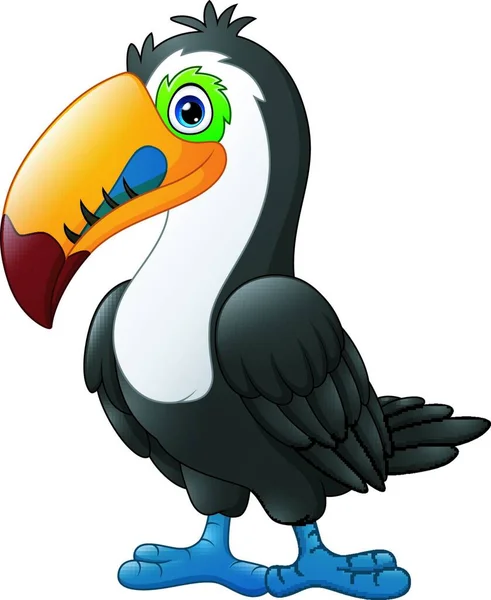 Vector Illustration Cute Toucan Cartoon — Stock Vector