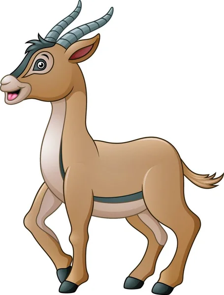 Vector Illustration Cute Antelope Cartoon — Stock Vector