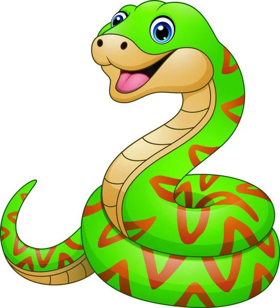 Векторная Иллюстрация Карикатуры Зелёных Змей — стоковый вектор