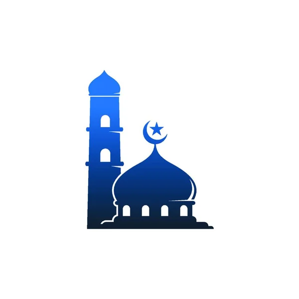 イスラムのロゴ モスクのアイコンデザインベクトルイラスト — ストックベクタ