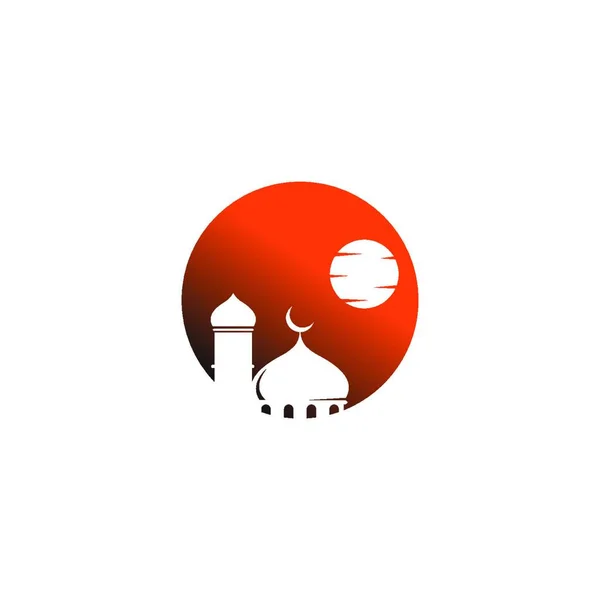Ισλαμικό Λογότυπο Τέμενος Εικονίδιο Σχεδιασμό Διάνυσμα Πρότυπο Εικονογράφηση — Διανυσματικό Αρχείο