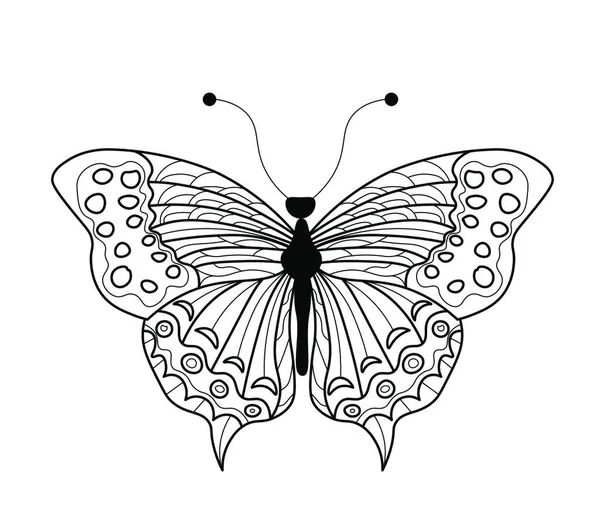 Mariposa Aislada Sobre Fondo Blanco — Archivo Imágenes Vectoriales