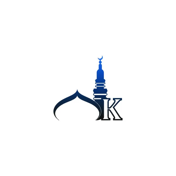 Buchstabe Logo Symbol Mit Moschee Design Illustration Vektor — Stockvektor