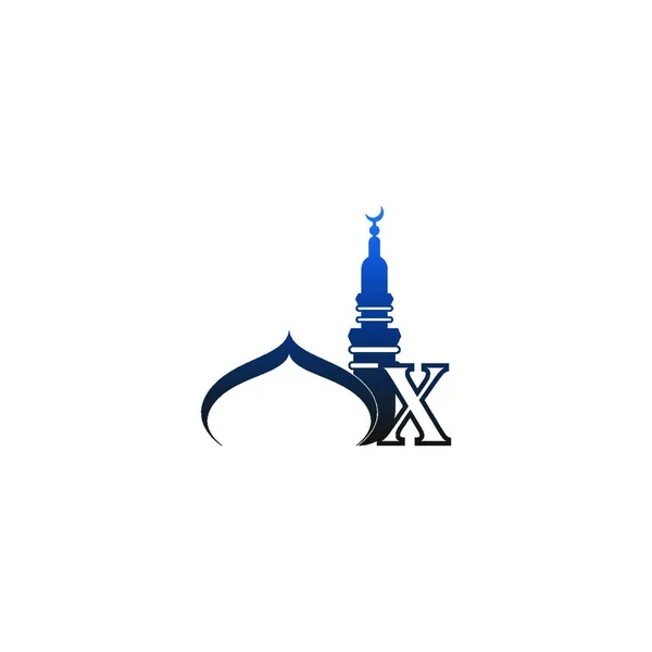Letra Icono Del Logotipo Con Diseño Mezquita Vector Ilustración — Vector de stock