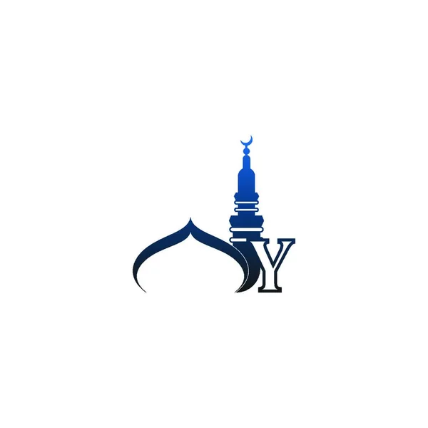 Значок Логотипу Літера Ілюстрацією Дизайну Мечеті Вектор — стоковий вектор