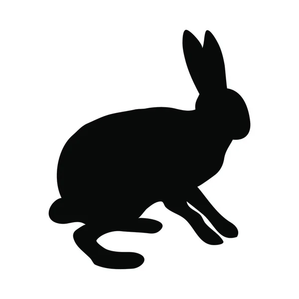 兔子图标 黑白插图 — 图库矢量图片