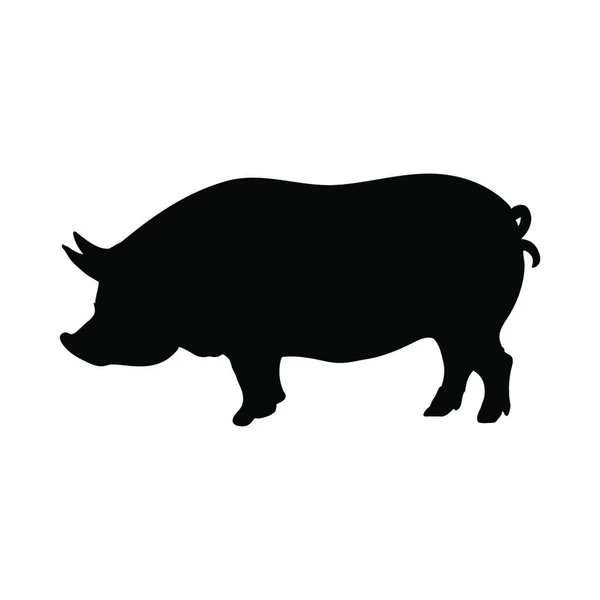 Vektorillustration Einer Schweinesilhouette — Stockvektor