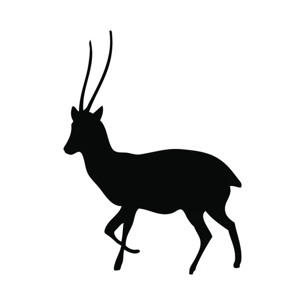 一只鹿的黑色剪影 — 图库矢量图片