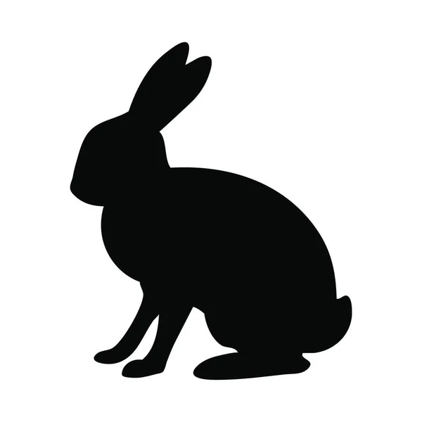 Icône Silhouette Lapin Illustration Noir Blanc — Image vectorielle