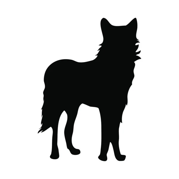 Schwarze Silhouette Einer Katze — Stockvektor