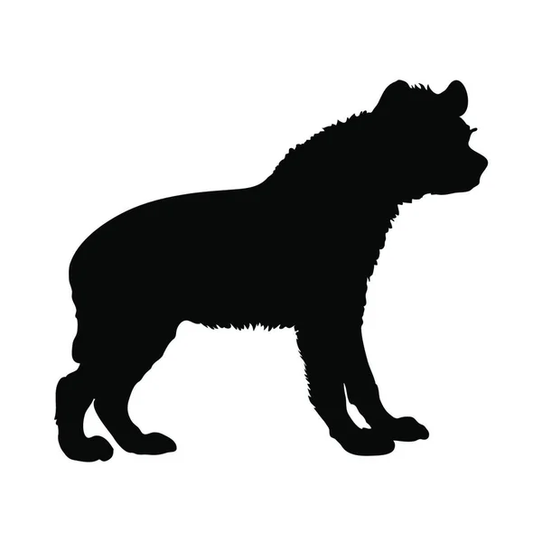 Silhouette Noire Loup — Image vectorielle