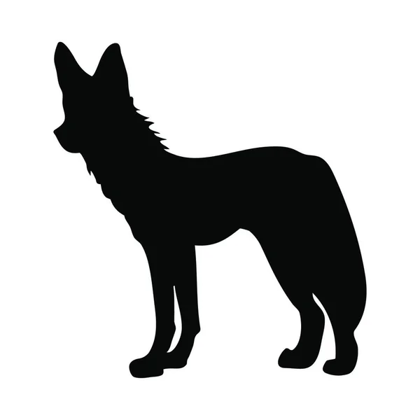 Schwarze Silhouette Eines Hundes — Stockvektor