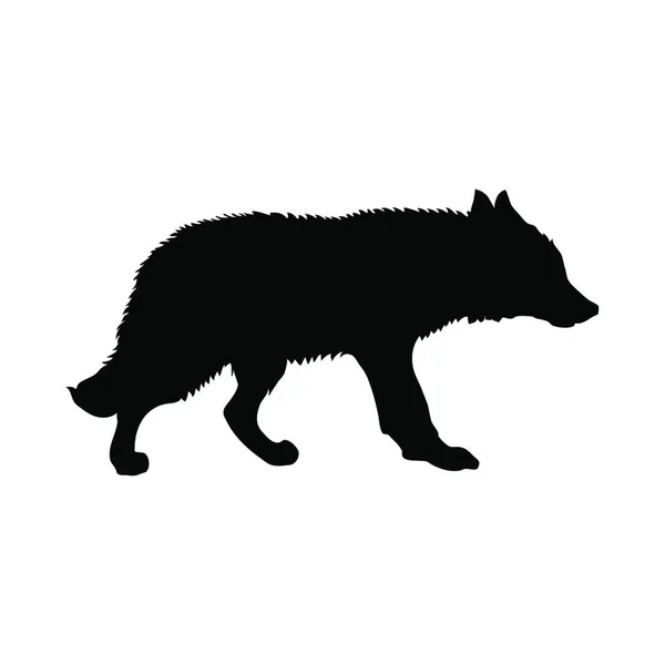 Black Silhouette Wolf — Stock Vector