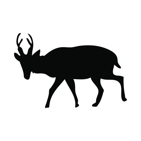 在白色背景下孤立的鹿形轮廓 — 图库矢量图片