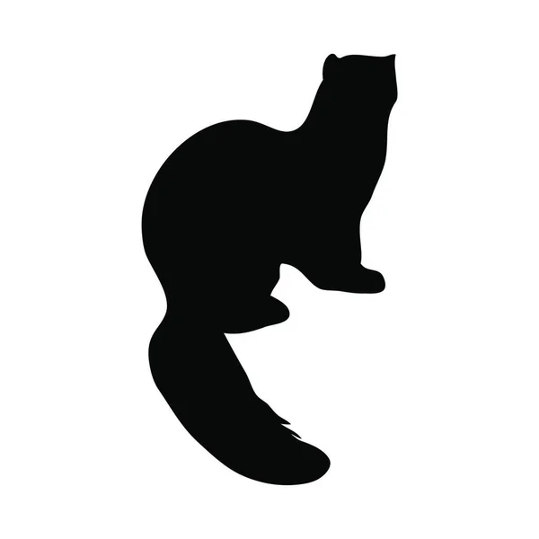 Silhouette Noire Chat — Image vectorielle