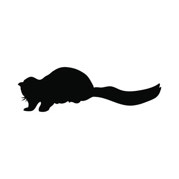 Black Silhouette Cat — Stock Vector