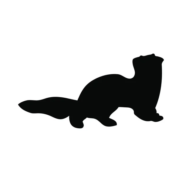 Silhouette Noire Chat — Image vectorielle