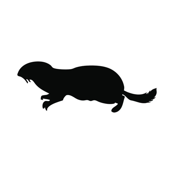 Black Silhouette Cat — Stock Vector