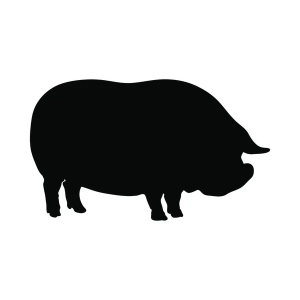 Illustration Vectorielle Une Silhouette Porc — Image vectorielle