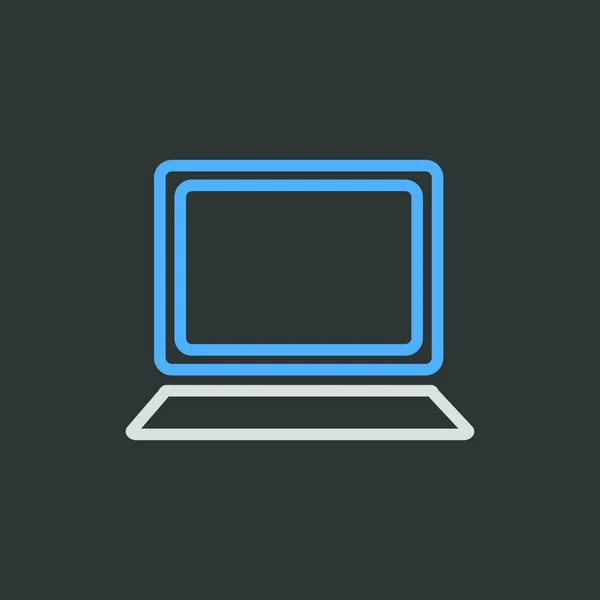ノートパソコンのアウトラインアイコン ワークスペースのサイン ウェブサイトのデザイン アプリ Uiのグラフシンボル ベクターイラスト Eps10 — ストックベクタ