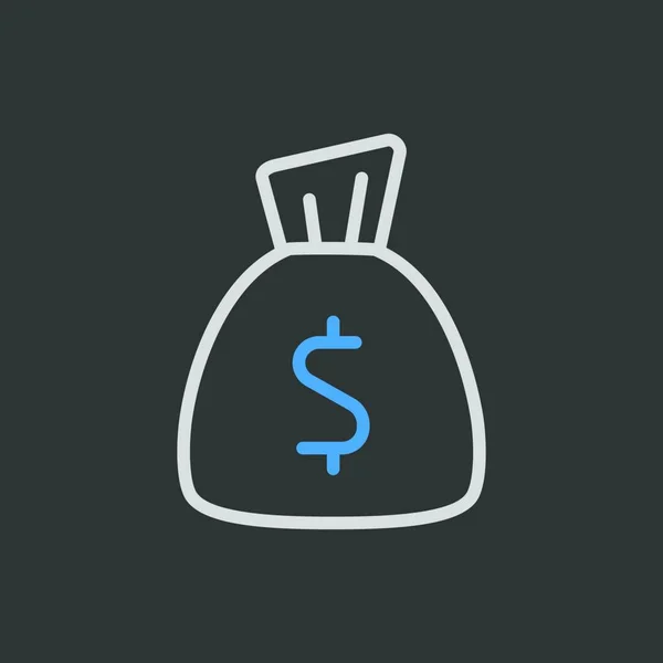 Vektor Obrysu Tašky Penězi Finanční Znamení Grafický Symbol Pro Design — Stockový vektor