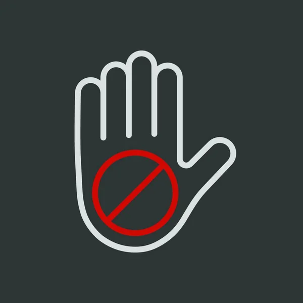 Σταμάτημα Χεριού Απαγορευμένο Διανυσματικό Εικονίδιο Διαδήλωση Διαμαρτυρία Απεργία Επανάσταση Σύμβολο — Διανυσματικό Αρχείο