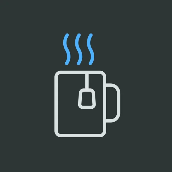 Umrisssymbol Für Teetassen Vorhanden Arbeitsplatzschild Grafik Symbol Für Ihr Webseiten — Stockvektor