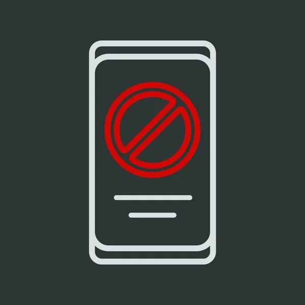 Znak Zakazu Ikonie Wektora Ekranu Smartfona Demonstracja Protest Strajk Rewolucja — Wektor stockowy