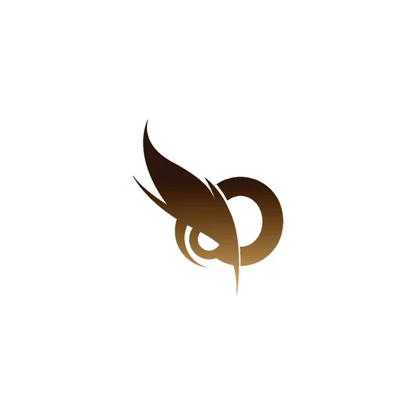 Lettre Logo Icône Combinée Avec Hibou Yeux Icône Conception Vectorielle — Image vectorielle