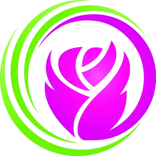 Kwiat Róża Prezent Wektor Logo Tło — Wektor stockowy