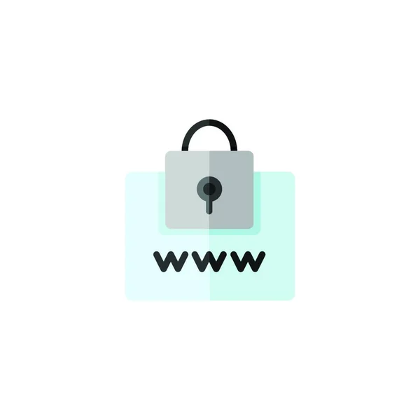 Navigazione Web Sicura Lucchetto Sicurezza Concetto Internet Icona Colori Piatti — Vettoriale Stock