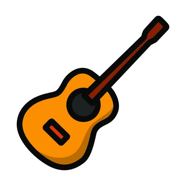 Guitarra Icono Web Ilustración Simple — Vector de stock