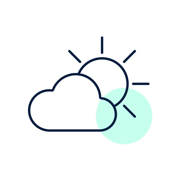 Sonne Und Wolkenvektorsymbol Meteorologisches Zeichen Grafiksymbol Für Reise Tourismus Und — Stockvektor