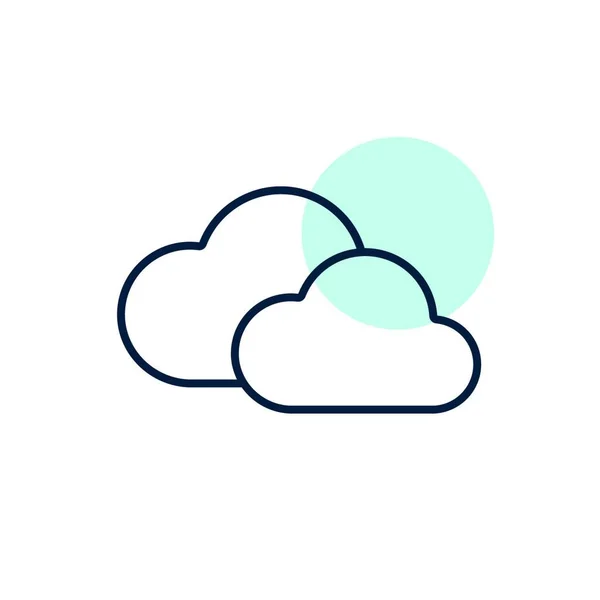 Zwei Wolken Vektor Symbol Meteorologisches Zeichen Grafiksymbol Für Reise Tourismus — Stockvektor