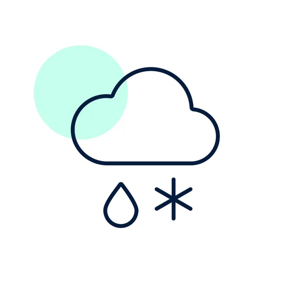 Nube Con Nieve Vector Lluvia Icono Signo Meteorología Símbolo Gráfico — Vector de stock