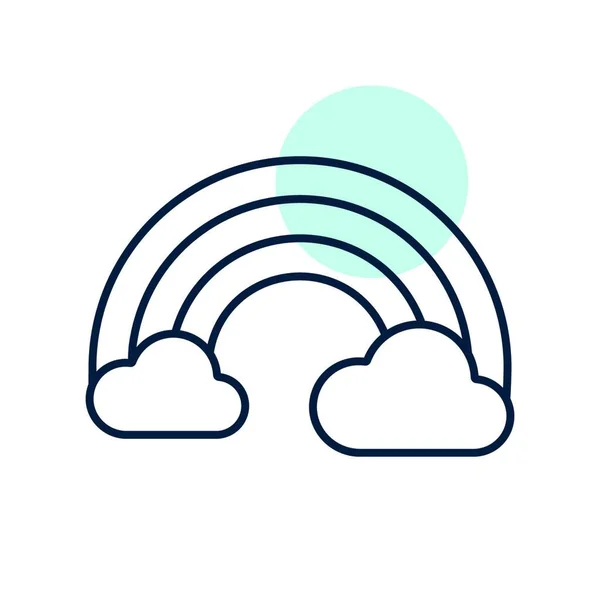 Reainbow Cloud Vector Icon Метеорологический Знак Графический Символ Путешествий Туризма — стоковый вектор