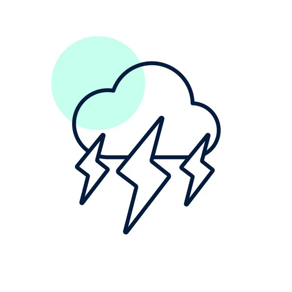 Ikona Vektoru Bouřkového Mraku Symbol Deště Meteorologické Znamení Grafický Symbol — Stockový vektor