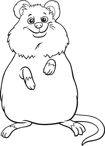 Dibujos Animados Blanco Negro Ilustración Quokka Personaje Del Comic Animal — Archivo Imágenes Vectoriales