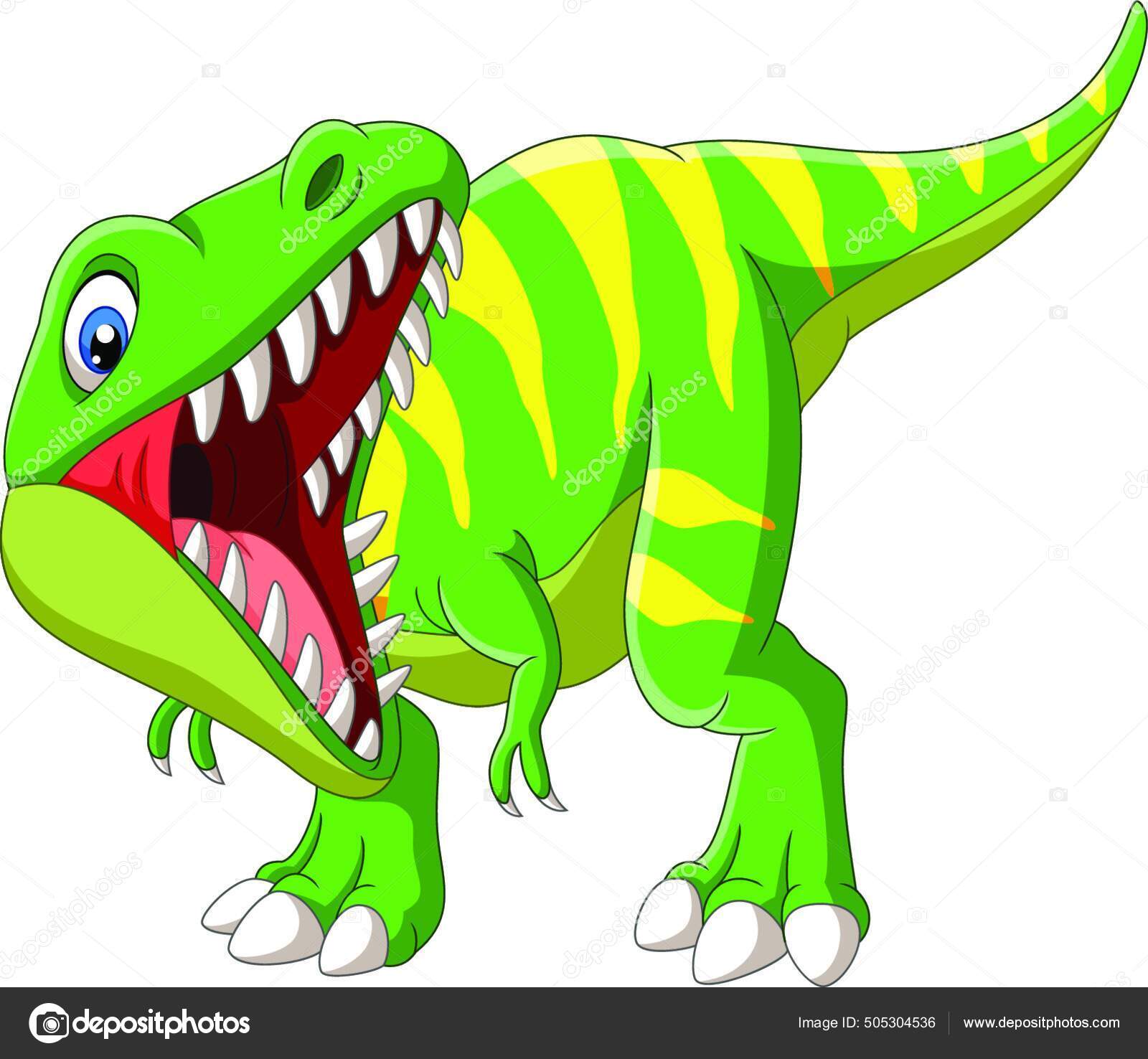 Vetores de Dinossauro Verde De Desenho Animado No Fundo Branco e mais  imagens de Tiranossauro Rex - iStock