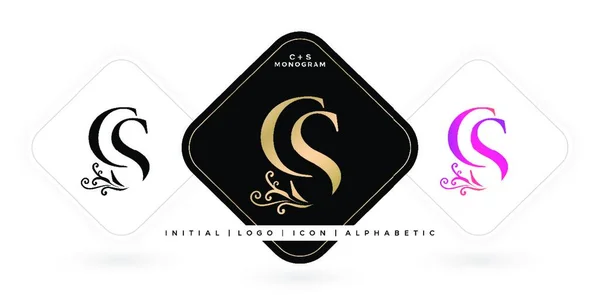 Nombre Gráfico Letra Inicial Monogram Para Monograma Del Logotipo Pareja — Vector de stock