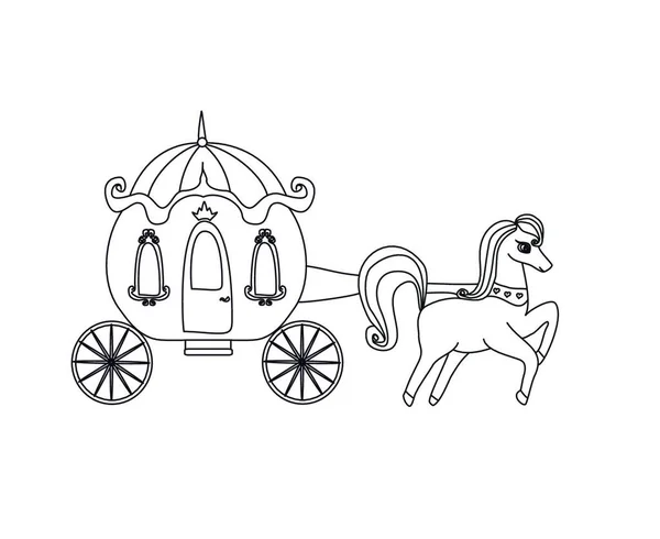 Ilustración Vectorial Caballo Con Carro Bebé — Archivo Imágenes Vectoriales