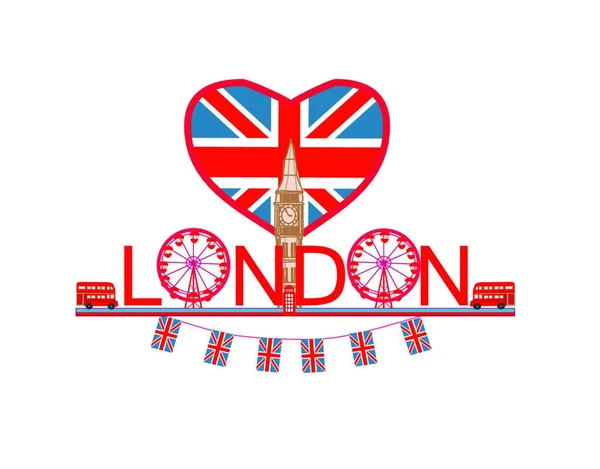 Londra Inghilterra Regno Unito Bandiera Vettoriale Illustrazione — Vettoriale Stock