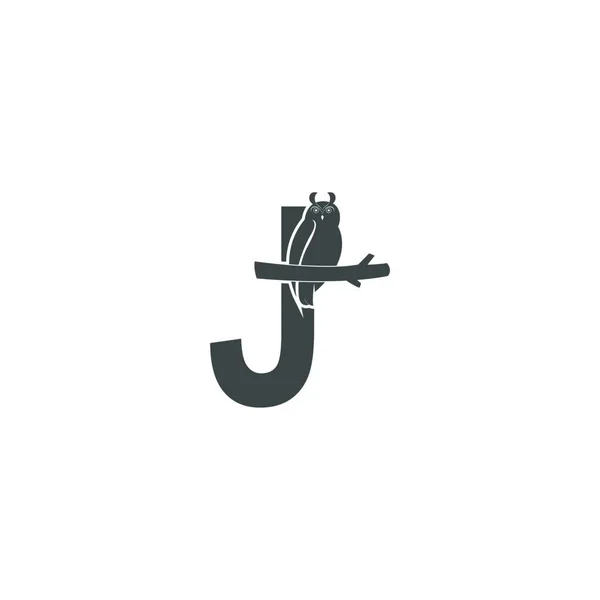 Buchstabe Logo Symbol Mit Eulensymbol Design Vektor Illustration — Stockvektor