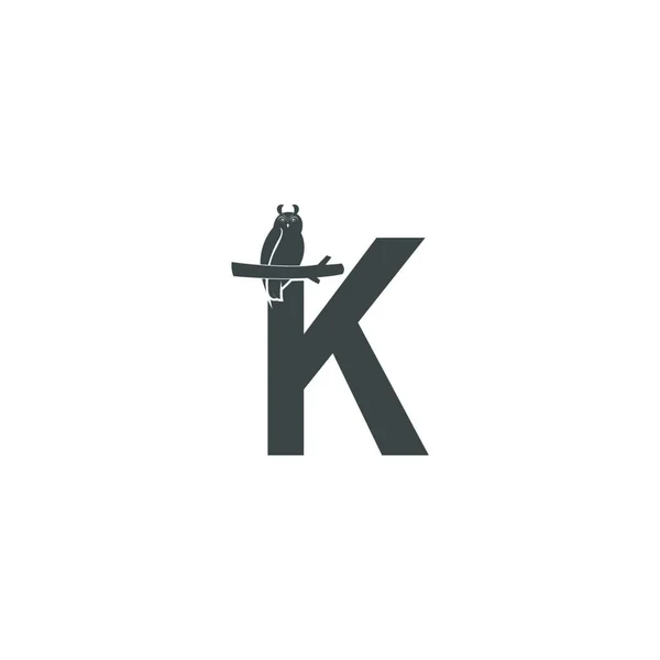 Значок Логотипом Буквы Векторная Иллюстрация Иконкой Совы — стоковый вектор