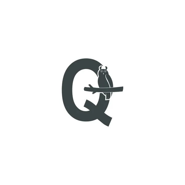 Buchstabe Logo Symbol Mit Eulensymbol Design Vektor Illustration — Stockvektor