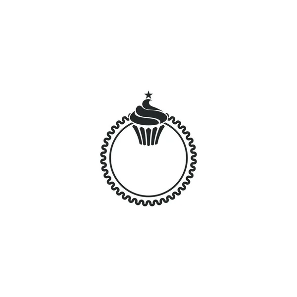 Logotipo Bolo Casamento Modelo Ilustração Vetorial Design Ícone Bolo — Vetor de Stock